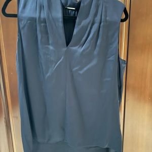 Tahari Sleeveless Silf Blouse, Navy, Size Med, NWT